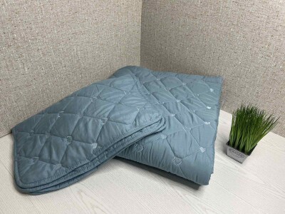 Стьобане покривало Серця Colorful Home 210x230 см з наволочками №001