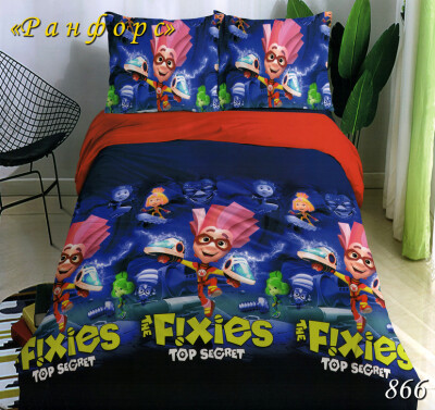 Детское полуторное постельное белье Тет-А-Тет Ранфорс "Фиксики" №866