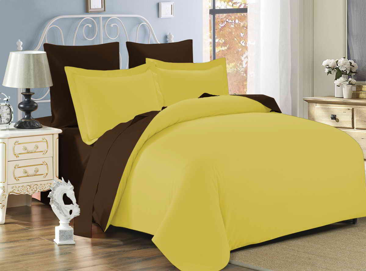 Полуторное постельное белье Тет-А-Тет П-502а "Желто-коричневый"