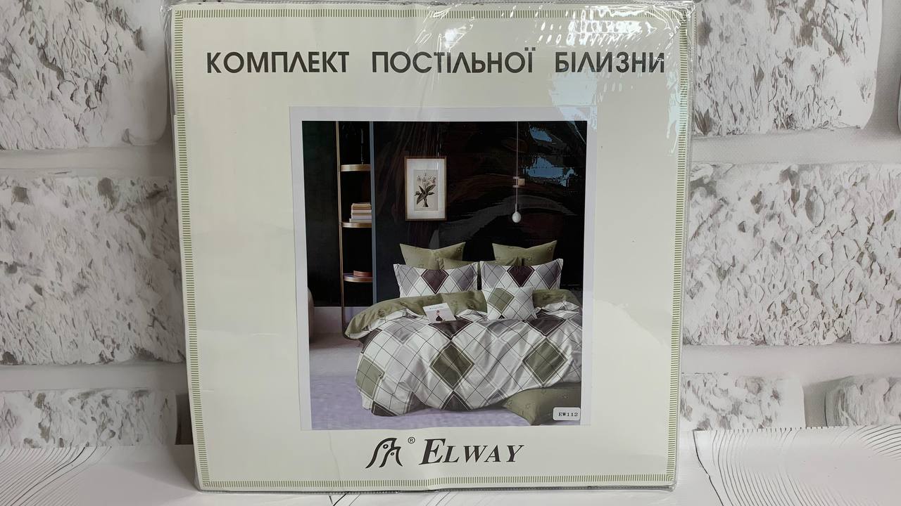 Комплект постельного белья полисатин двуспальный Elway "EW-112"