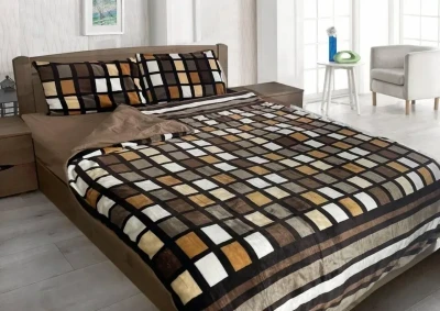 Двоспальний Комплект утепленої постільної білизни Зима-Літо (бязь+мікрофібра) "Мозаїка"