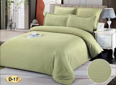 Постельное белье "EAST" Страйп-сатин "Зелёный" евро