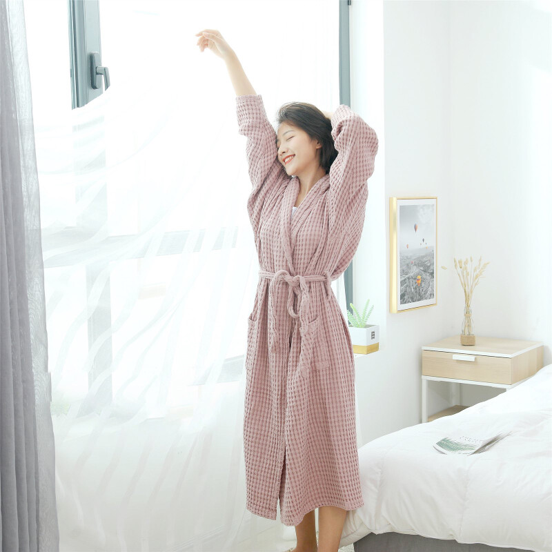 Халат із бавовни Colorful Home, рожевий, розмір L 46-48 / довжина 120 см.