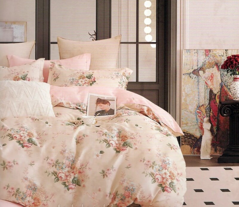 Комплект постільної білизни сатин двоспальний Elway 151 (нав.50/70)