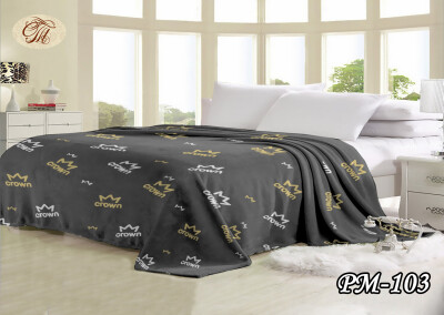 Флісовий плед 220х240 ✨Корона сіра✨