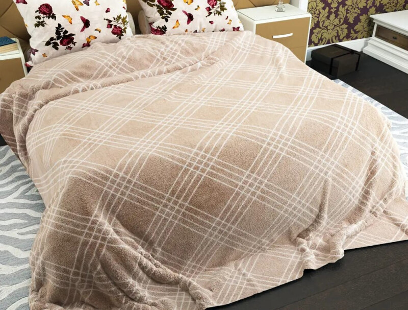 Флісовий плед 220х240 ✨Сітка бежева✨