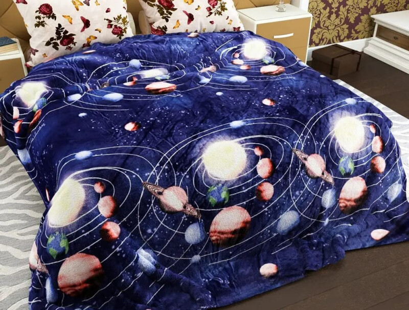 Плед флісовий 200х220 ❤️Планети ❤️