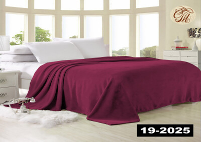 Плед флисовый 200х220 ❤️Однотонный бордовый❤️