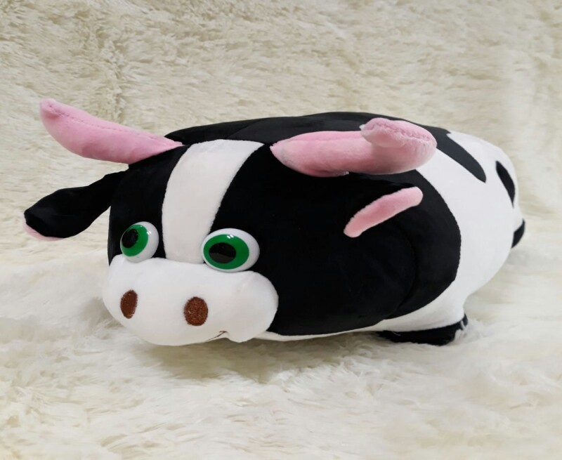 Плед - м'яка іграшка Бичок чорно-білий