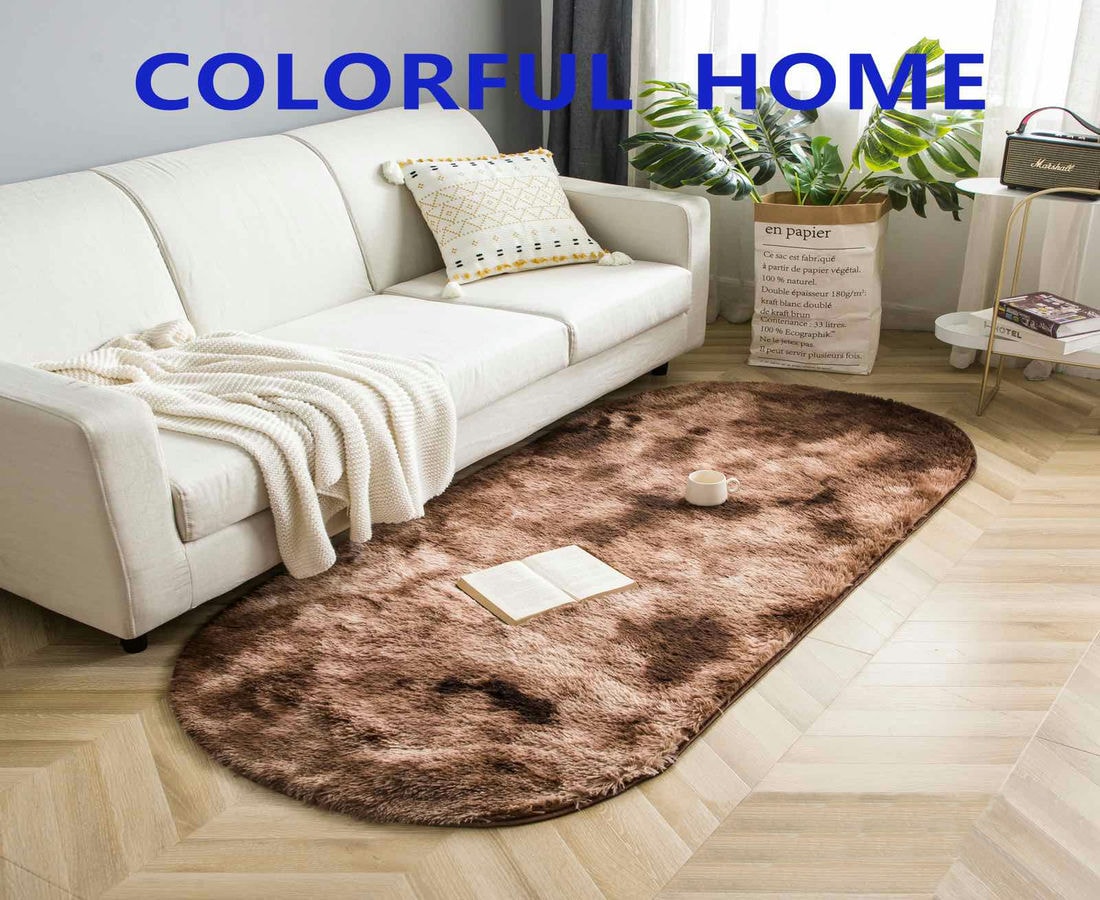 Коврик овальный прикроватный Colorful Home 90х200см коричневый (в ассортименте)