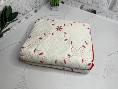 Покривало стьобане з наволочками (220x240) "Червоний"