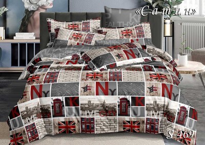 Комплект постільної білизни Сатін Тет-А-Тет двоспальний S-469 "Фото-шпалери"