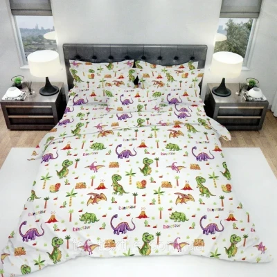 Півторна постільна білизна Тет-А-Тет  Бязь (Динозаври)