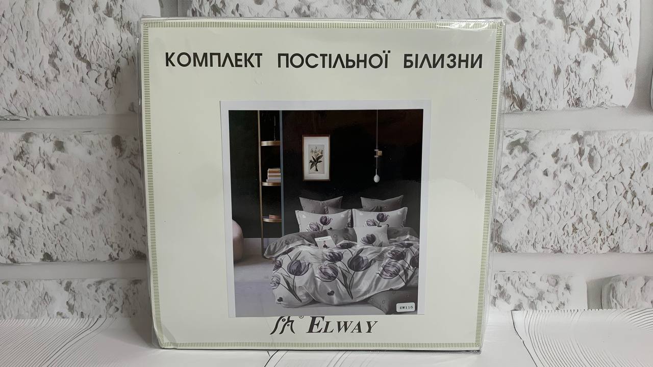 Комплект постільної білизни двоспальний полісатин Elway "EW-115"