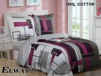 Комплект постільної білизни сатин полуторний Elway 4978 (нав.50/70)