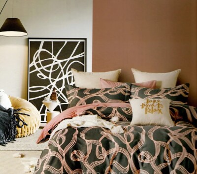 Комплект постільної білизни сатин двоспальний Elway 144 (нав.50/70)