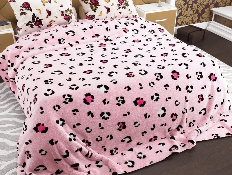 Флісовий плед 220х240 ✨Лапки рожеві✨