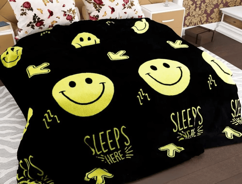 Флісовий плед 160х210 ⭐Смайлик⭐