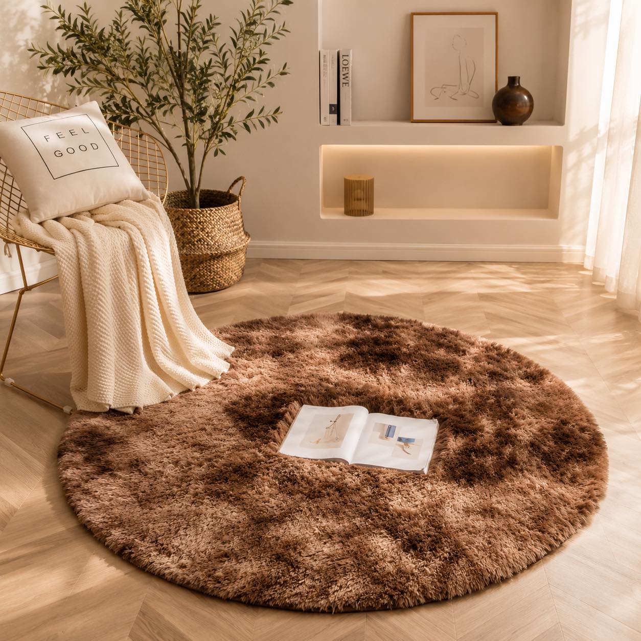 Коврик круглый прикроватный Colorful Home д150см Шоколад (в ассортименте)