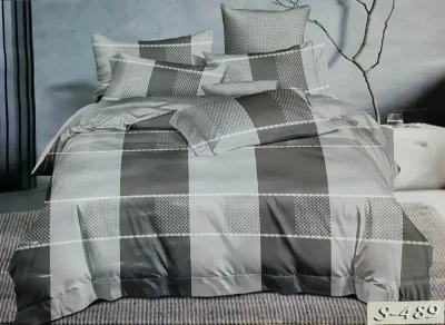 Комплект постельного белья Сатин Тет-А-Тет двуспальный S-489 Абстракция серая  