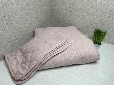 Стьобане покривало Серця Colorful Home 210x230 см з наволочками №003