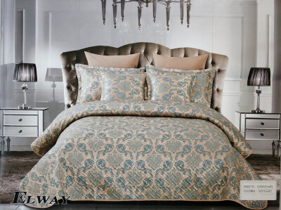 Атласне покривало з наволочками Elway №846