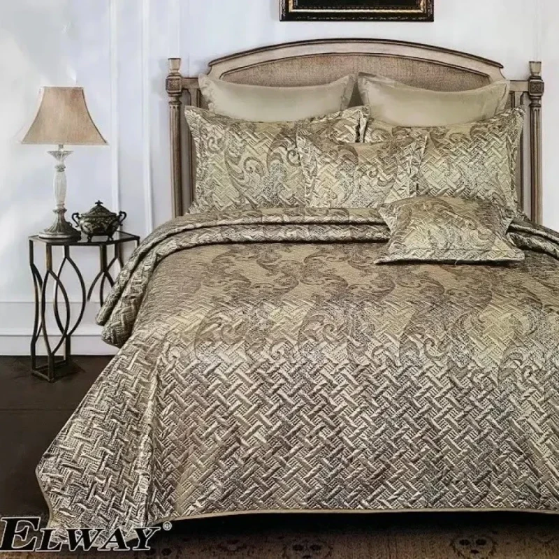 Атласне покривало з наволочками Elway №884
