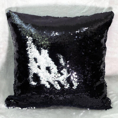 Наволочка з паєтками анти-стрес (Чорний-срібло)