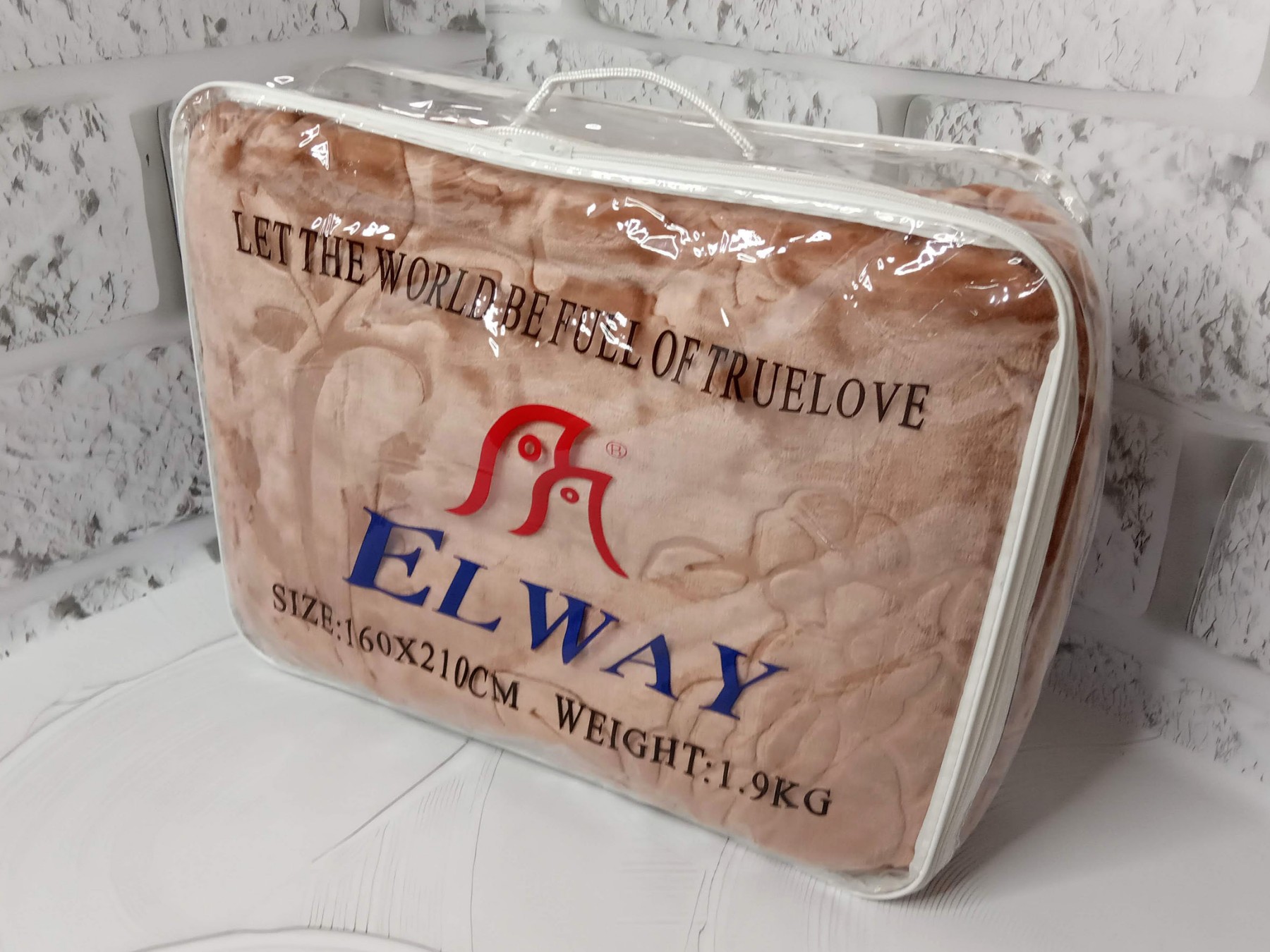 Плед Акриловий тиснений Elway (160x210 см.) "Карамель"