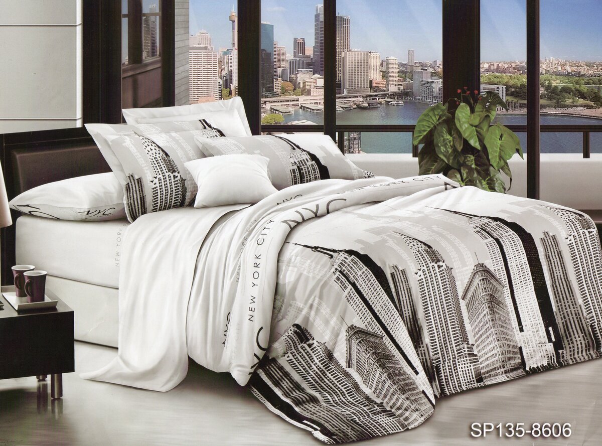 Двуспальный комплект постельного белья Тет-А-Тет Микросатин "Нью-Йорк Сити" 