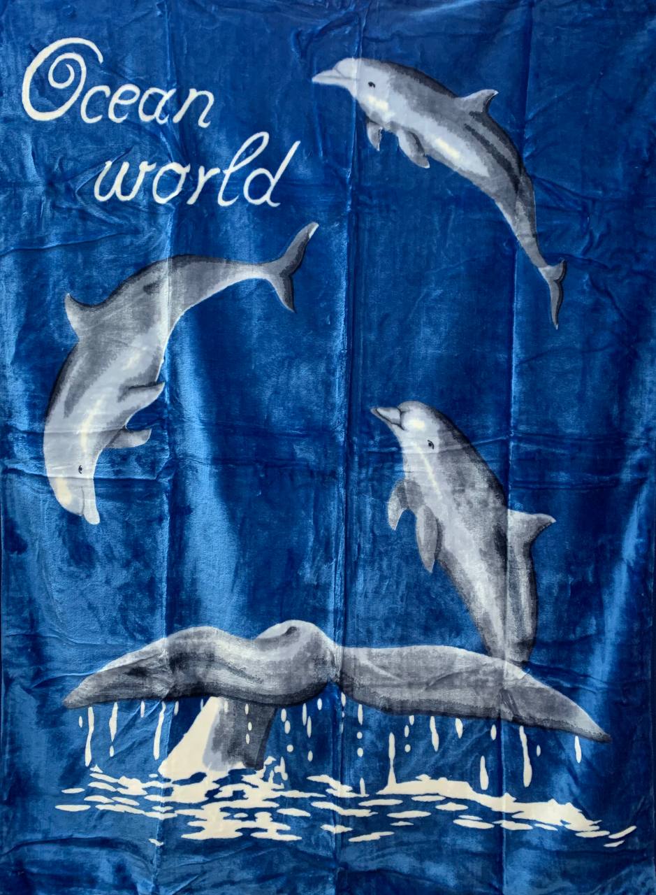 Плед Акриловый цветной Elway (200x240 см.) "Дельфин"