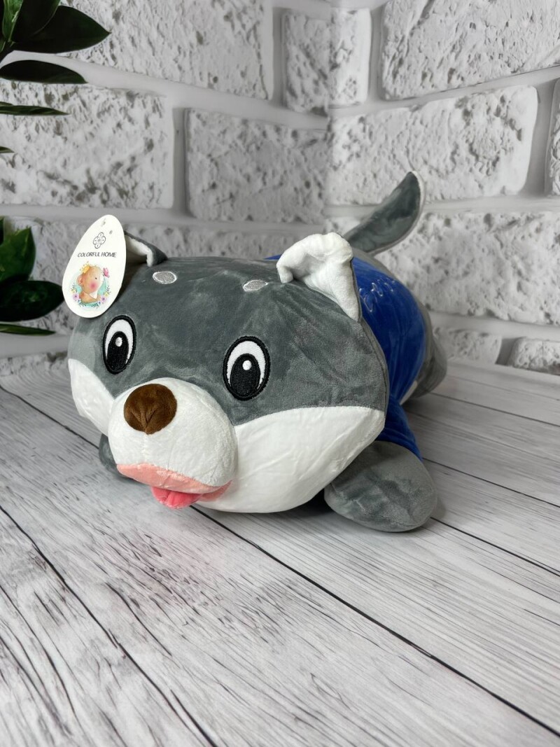 Плед - м'яка іграшка "Вовченя лежаче"