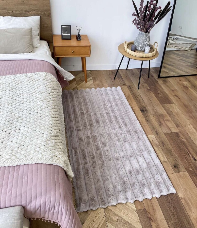 Килимок для дому "Шиншила-смуга" 100х180см. Сірий