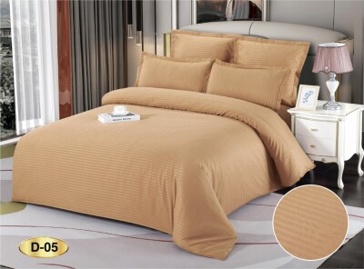 Постельное белье "EAST" Страйп-сатин "Горчичный" евро