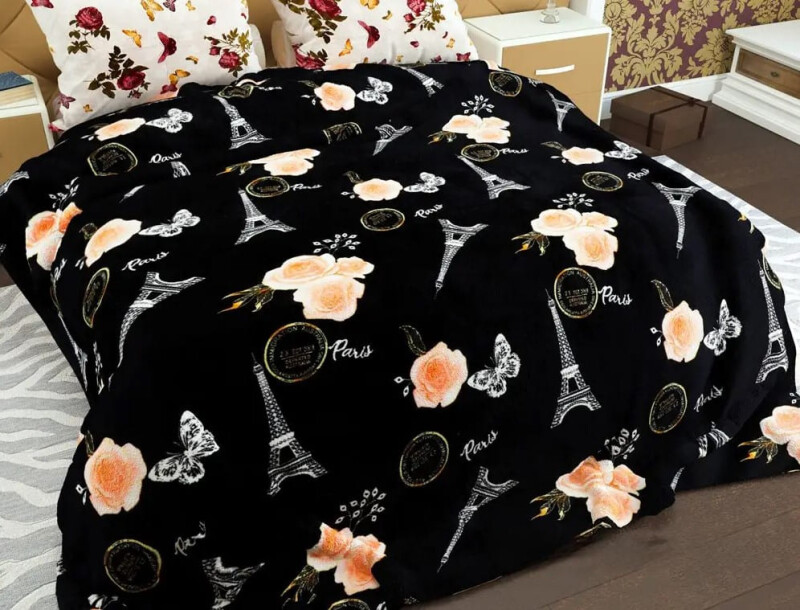 Плед флісовий 200х220 ❤️Троянда париж❤️