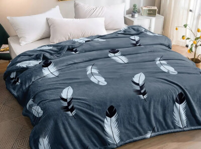 Плед флісовий 200х220 ❤️Перья 3д❤️