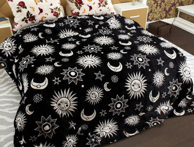 Флісовий плед 160х210 ⭐Чорне сонце⭐