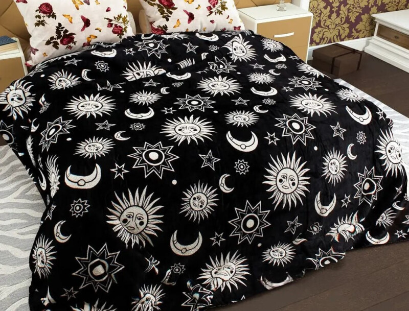 Флісовий плед 160х210 ⭐Чорне сонце⭐