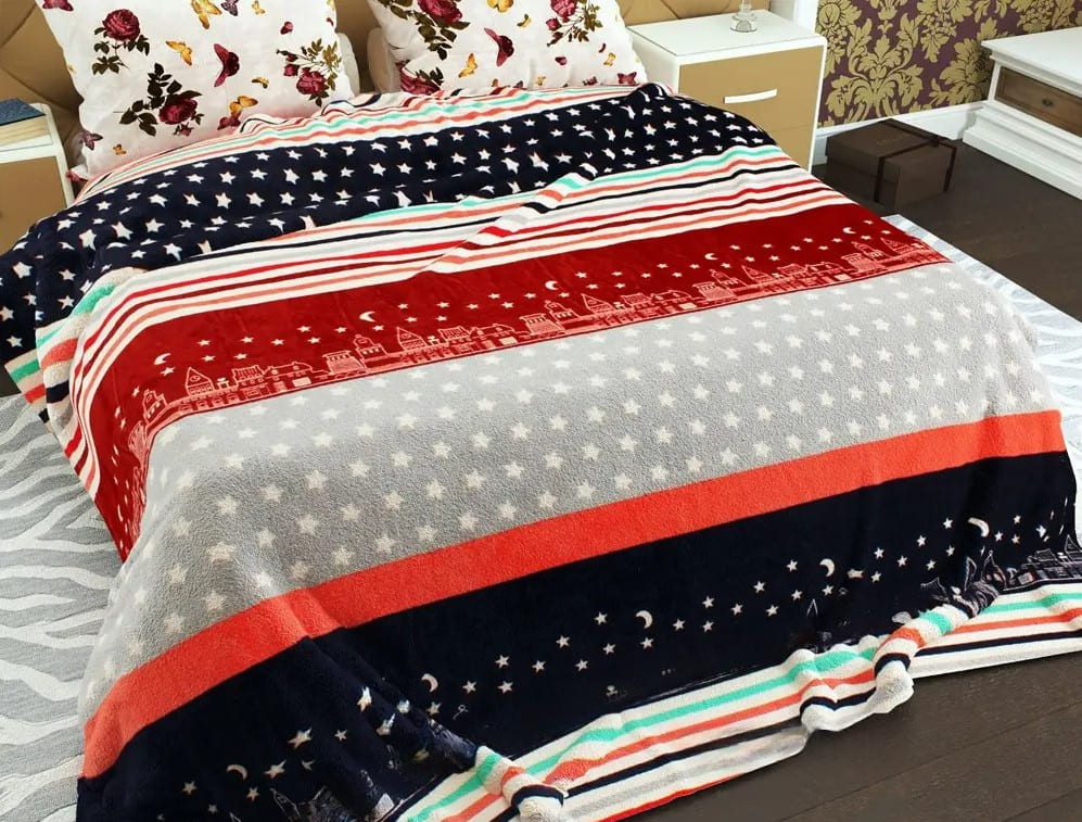 Флисовый плед 160х210 ⭐Абстракция город⭐