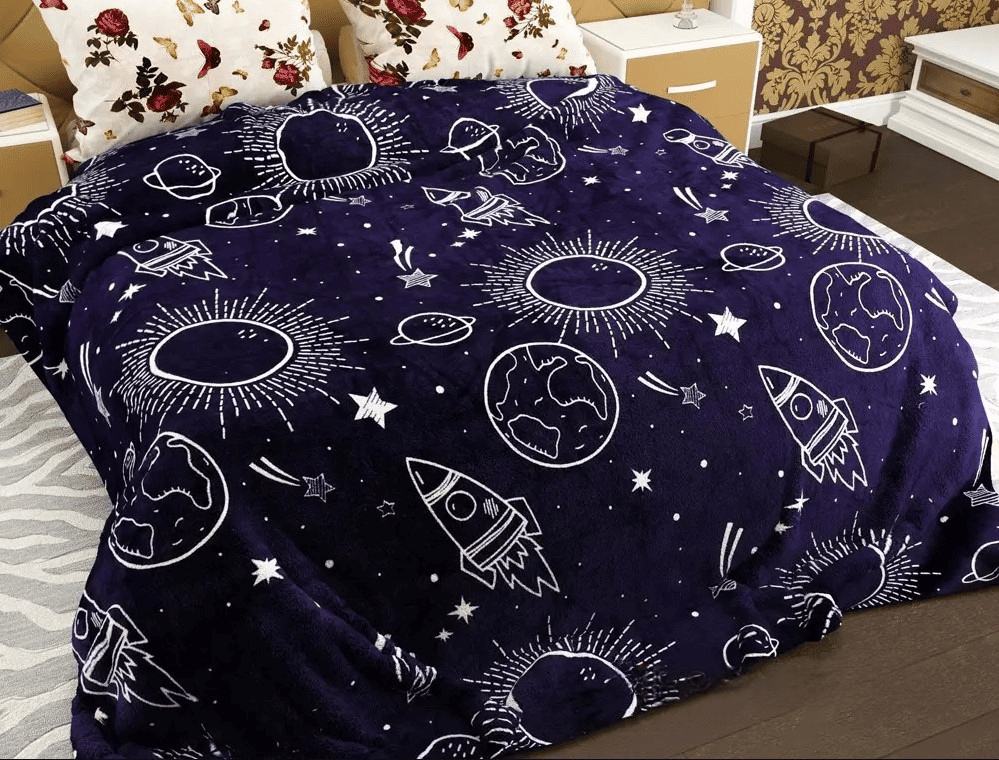 Флисовый плед 160х210 ⭐Ракета⭐