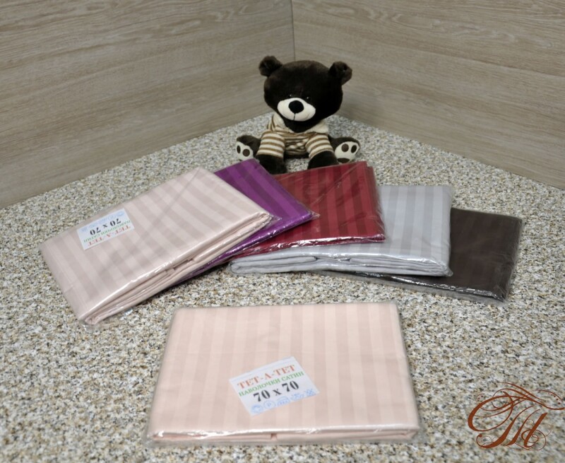 Наволочки Тет-@-Тет Страйп-сатин Пудровый (2 шт, 70*70)