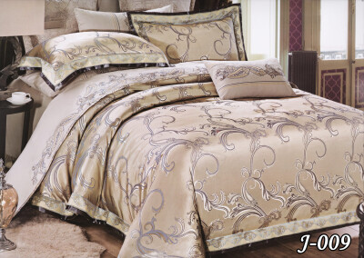 Комплект постільної білизни Тет-А-Тет євро Жаккард J-009 (Вензель)