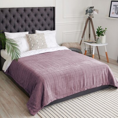 Покривало велюрове Романс "Фуксія" 220X240 Євро