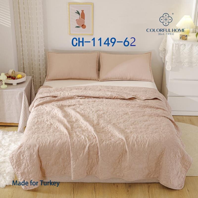 Покривало стьобане з наволочками Colorful home №1149-62