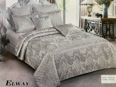 Атласне покривало з наволочками Elway №895