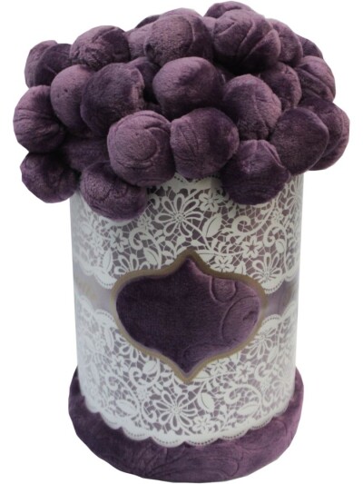 Плед Colorful Home з помпонами сливовий 200х220см.