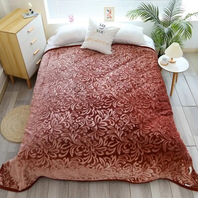 Плед акриловий з тисненням Malloory Home "Капучино" 200х240