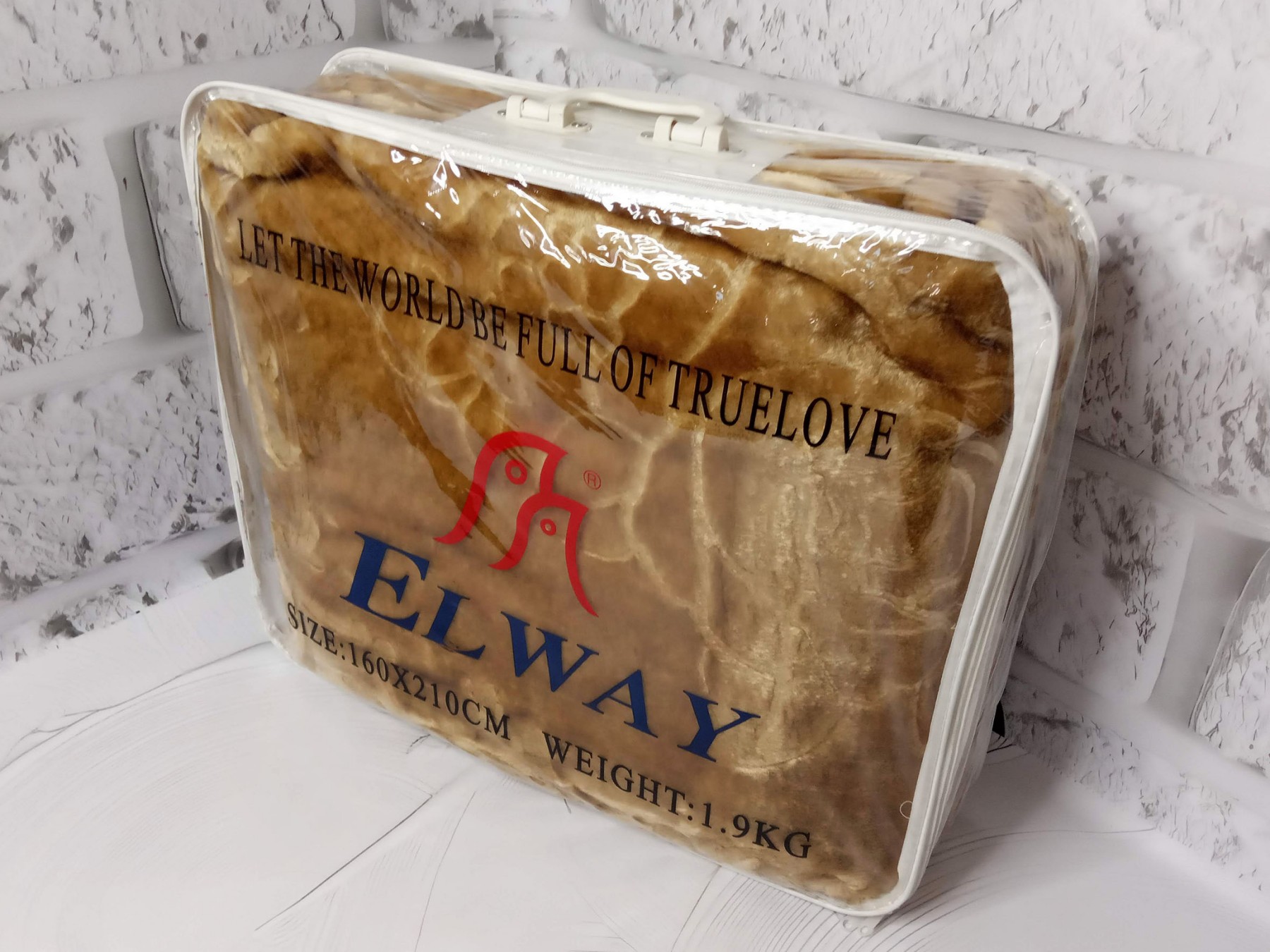 Плед Акриловый тисненый Elway (160x210 см.) "Беж"