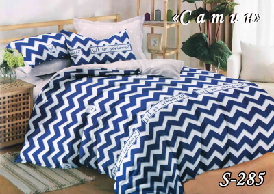 Комплект постельного белья Сатин Тет-А-Тет двуспальный S-285 "Зигзаг"