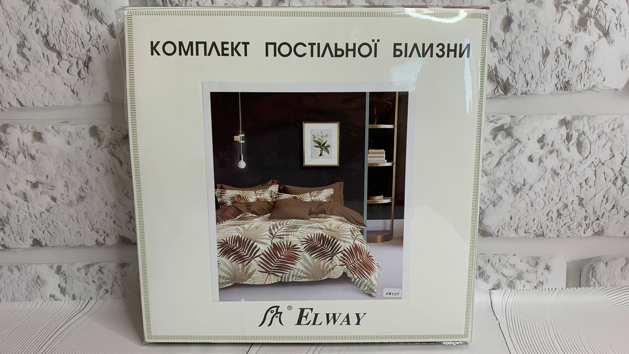 Комплект постельного белья полисатин евро Elway "EW-127"